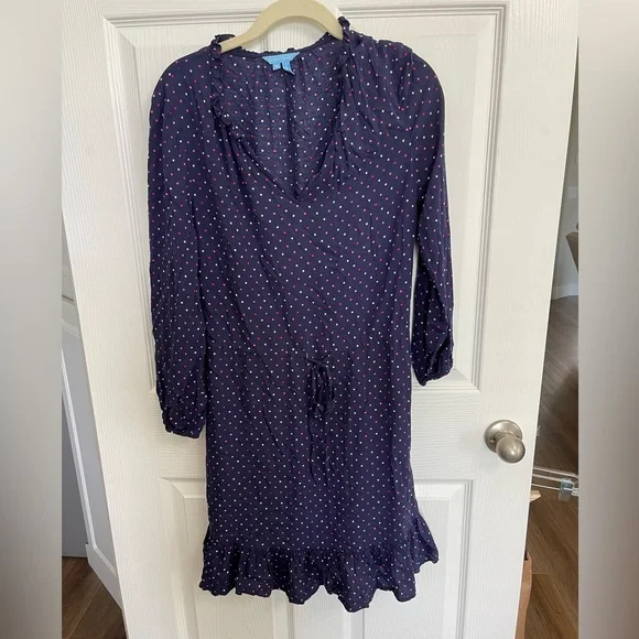 Draper James Navy Polka Dot Dress - Picture 2 of 4